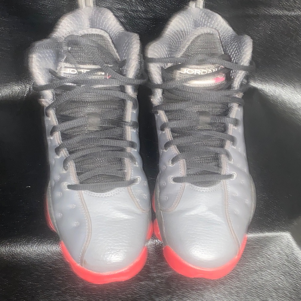 Jordan Kids Sneakers in Black, Gray, and Red - Picture 4 of 7